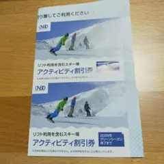 日本駐車場開発　株主優待 　リフト利用を含むスキー場 アクティビティ割引券２枚