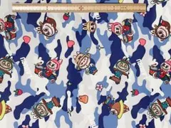 46cm x 72cm 厚手防水　ラブブ柄　ブルー系　生地