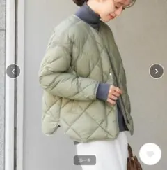 URBAN RESEARCH DOORS ダウンキルトショートブルゾン カーキ