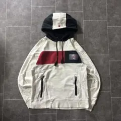 NIKE JORDAN 切替デザイン パーカー s 白黒赤 スポーツMIX 古着