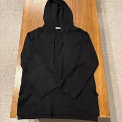 ブラック フード付き 長袖ニット