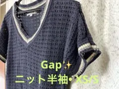 ギャップ　Gap / XS/S ✴︎ネイビー Vネック 半袖ニット✴︎