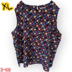 美品notationsマルチカラー ノースリーブチュニックカラフルXL