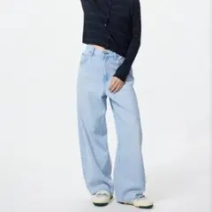 uniqlo バギーカーブジーンズ丈短め+ 23（58.5cm）