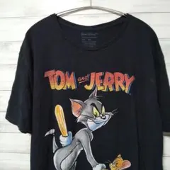 トム&ジェリー プリント Tシャツ XXL 黒 ブラック USA古着