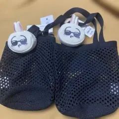 ウサギキャラクター付きメッシュバッグ