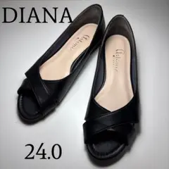 Artemis Diana ブラック ハイヒール オープントゥ