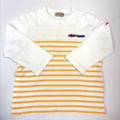 ☆ミキハウス☆　長袖カットソー　ロンT　ボーダー　黄色　90