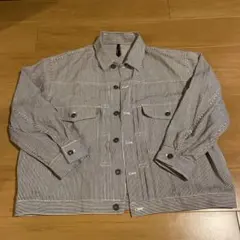 ストライプ ボタン付きジャケット