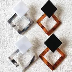 大特価❤️ダブル スクエア 新作 ピアス/イヤリング❤️数量限定！早い者勝ち♪