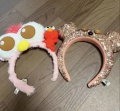 USJ ユニバ カチューシャ2点セット モッピー ピンク ティム スパンコール