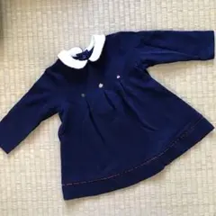 ファミリア　長袖ワンピース　ネイビー　80cm