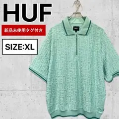 【HUF】 XL 新品 タグ付き 大きいサイズ ポロシャツ ジャガードのサムネイル