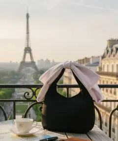 JENNE　ジェンヌ　リボンハンドルバッグ　ホワイト