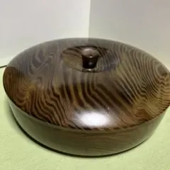 やなせ杉　蓋付き丸型菓子器　木製 丸型　菓子器　菓子鉢　天然木　和食器　工芸品