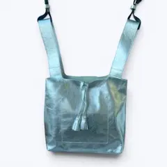 【未使用❣️】レザー 2WAY ハンドル トートバッグ ショルダーバッグ　シルバー