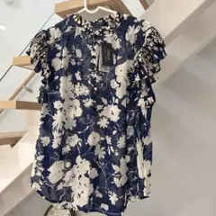 POLO RALPH LAUREN 花柄フリルネックブラウス 半袖 新品