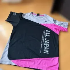 Mizuno ALL JAPAN 半袖シャツ 黒/ピンク/グレー