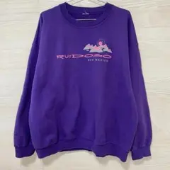 アメリカ古着 トレーナー スウェット 古着 プリント メンズ 長袖 紫 パープル
