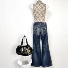y2k❤️ 00s Vienus jean 刺繍ロゴ ローライズフレアデニム
