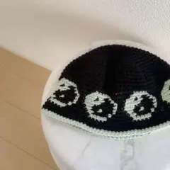 クラッシャーハット 〇ブラック×ペールグリーン 〇 太陰対極図