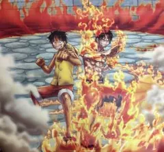 【美品　レア】ワンピース　 ポスター　頂上決戦　ルフィ & エース　高級複製原画
