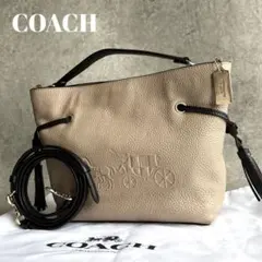 【極美品】COACH アンディ 巾着 2way ハンドバッグ ショルダーバッグ