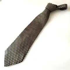 【美品】Christian Dior ネクタイ 総柄 ブラック ゴールド シルク