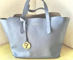 FURLA ブルー レザーバッグ