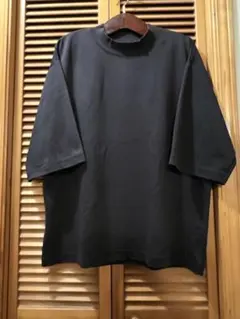 ユニクロU エアリズムコットンオーバーサイズモックネックT　5分袖　黒　XL
