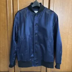 【美品】日本製 JACKMAN Satin Award Jacket Navy