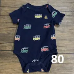 GAP ベビー ロンパース 3-6M ネイビー くるま柄