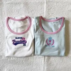 【新品】 130cm 長袖アンダーシャツ 2枚組（ホワイト・ライトブルー）