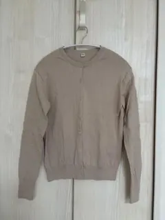 UNIQLO ベージュ クルーネックカーディガン S 美品