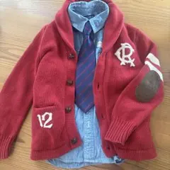ラルフローレン　キッズ　120 赤 カーディガン　卒園式　ニット　入学式