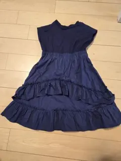 ブリーズ　ネイビー フリル付きワンピース 110cm