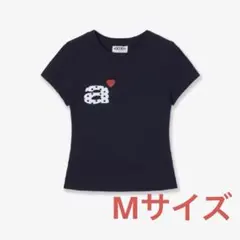 【新品】aeae Tシャツ ネイビー 半袖 韓国 ロゴ ハートM