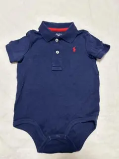 ポロ　ラルフローレン　ベビーロンパース　ポロシャツ　ネイビー　半袖