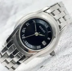 【美品稼働】GUCCI グッチ デイトシルバー 5500L レディース