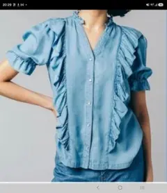 Double Standard Clothing テンセルデニムフリルブラウスのサムネイル