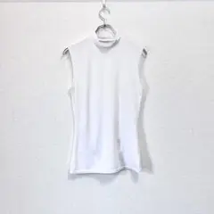 【極美品】TIGORA ティゴラ モックネック ノースリーブシャツ ホワイト L