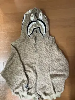 A BATHING APE BAPE シャークパーカー モノグラム ベージュ
