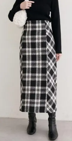 【新品・タグ付き】natural couture チェック柄タイトスカート