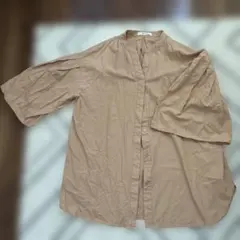 OPAQUE.CLIP ベージュ 五分袖シャツ