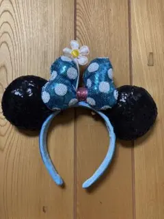 ミニーマウス カチューシャ 青 ドット