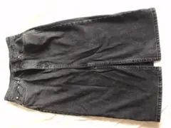 ZARA ブラックデニム　膝下スカート　タイトスリット