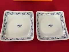 ◉セール！新品　美濃焼　藍染　角皿　2枚組　吾山窯　ぶどう　葡萄