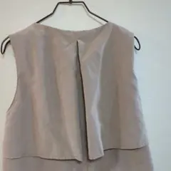 【新品】ベージュ ダブルボタン ロングノースリーブ ベスト