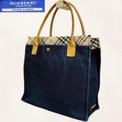 BURBERRY ブルーレーベル トートバッグ デニム×ノバチェック柄 ハンド