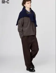 UNIQLO C イージーワイドテーパードパンツ　Mサイズ　ブラウン